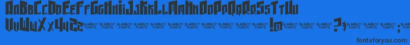 GunheadChick Font – Black Fonts on Blue Background