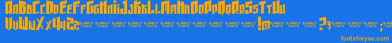 GunheadChick Font – Orange Fonts on Blue Background
