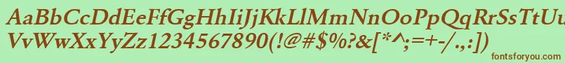 UrwgaramondtdemwidOblique Font – Brown Fonts on Green Background