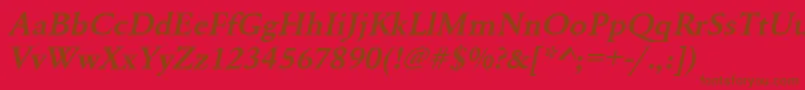UrwgaramondtdemwidOblique Font – Brown Fonts on Red Background