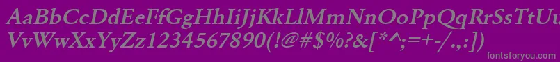 UrwgaramondtdemwidOblique Font – Gray Fonts on Purple Background
