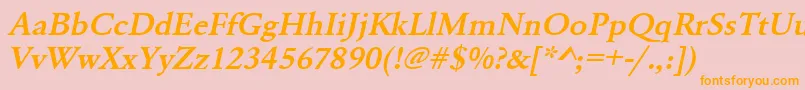 UrwgaramondtdemwidOblique Font – Orange Fonts on Pink Background