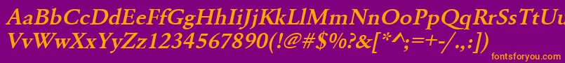 UrwgaramondtdemwidOblique Font – Orange Fonts on Purple Background