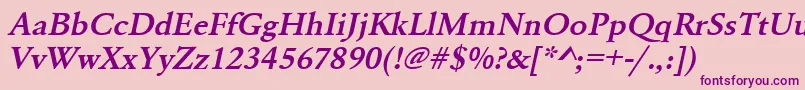 UrwgaramondtdemwidOblique Font – Purple Fonts on Pink Background