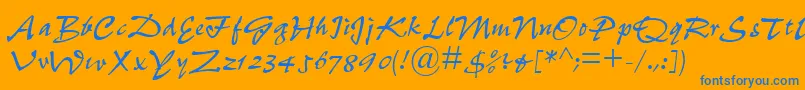 PepitaMt Font – Blue Fonts on Orange Background