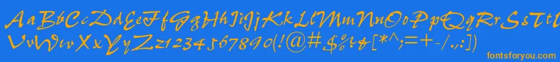 PepitaMt Font – Orange Fonts on Blue Background