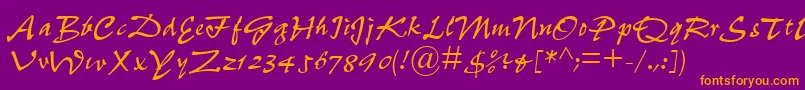 PepitaMt Font – Orange Fonts on Purple Background