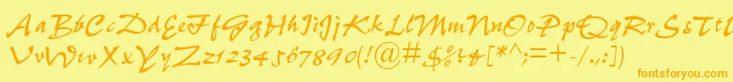 PepitaMt Font – Orange Fonts on Yellow Background