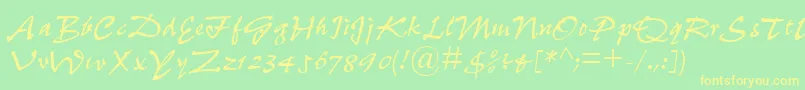 PepitaMt Font – Yellow Fonts on Green Background