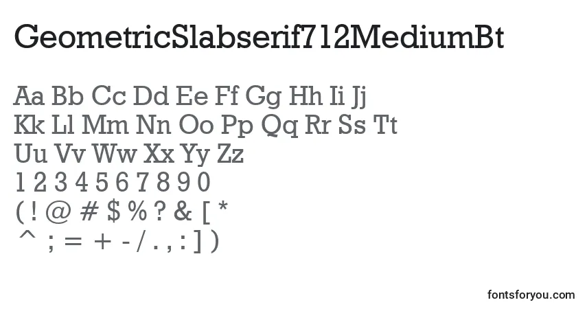 Czcionka GeometricSlabserif712MediumBt – alfabet, cyfry, specjalne znaki