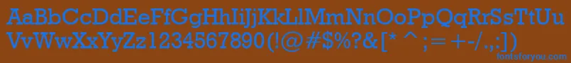 GeometricSlabserif712MediumBt-Schriftart – Blaue Schriften auf braunem Hintergrund