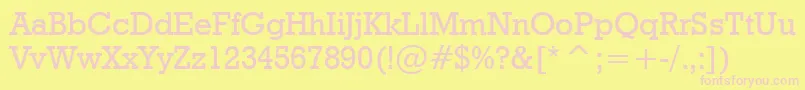 GeometricSlabserif712MediumBt Font – Pink Fonts on Yellow Background