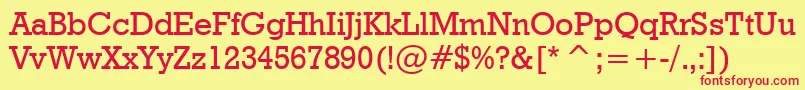 フォントGeometricSlabserif712MediumBt – 赤い文字の黄色い背景