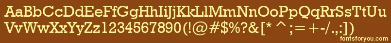 Шрифт GeometricSlabserif712MediumBt – жёлтые шрифты на коричневом фоне