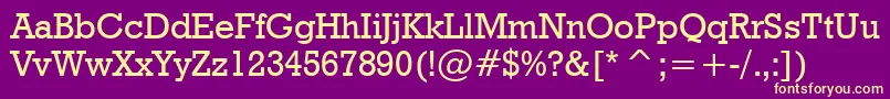 Шрифт GeometricSlabserif712MediumBt – жёлтые шрифты на фиолетовом фоне