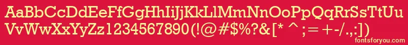 GeometricSlabserif712MediumBt Font – Yellow Fonts on Red Background