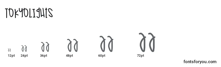 Размеры шрифта Tokyolights