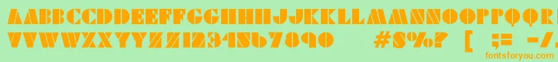 Vikingstencil Font – Orange Fonts on Green Background