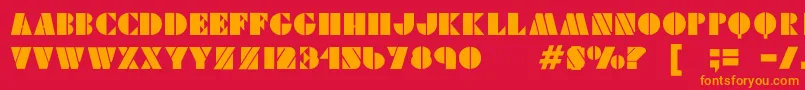 Vikingstencil Font – Orange Fonts on Red Background