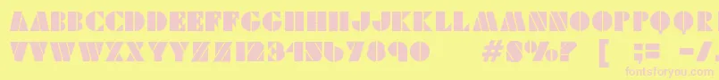 Vikingstencil Font – Pink Fonts on Yellow Background