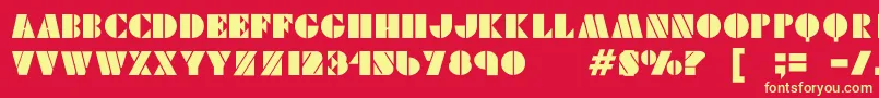 Vikingstencil Font – Yellow Fonts on Red Background