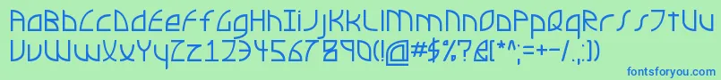 AirstreamFuturopolisRegular Font – Blue Fonts on Green Background