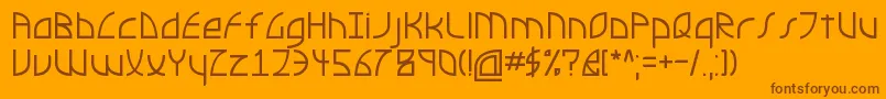 AirstreamFuturopolisRegular-Schriftart – Braune Schriften auf orangefarbenem Hintergrund
