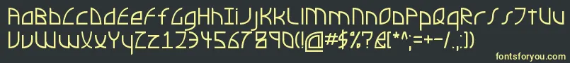 AirstreamFuturopolisRegular-Schriftart – Gelbe Schriften auf schwarzem Hintergrund