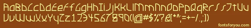AirstreamFuturopolisRegular-Schriftart – Gelbe Schriften auf braunem Hintergrund