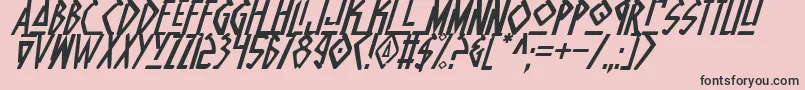 NativeAlienItalic Font – Black Fonts on Pink Background