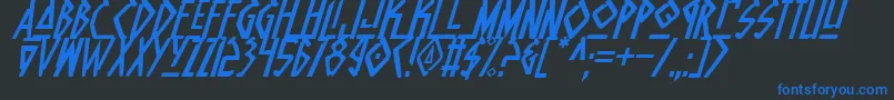 NativeAlienItalic Font – Blue Fonts on Black Background
