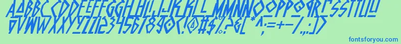 NativeAlienItalic Font – Blue Fonts on Green Background