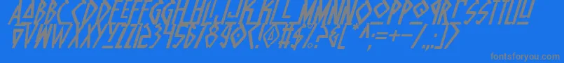 NativeAlienItalic Font – Gray Fonts on Blue Background