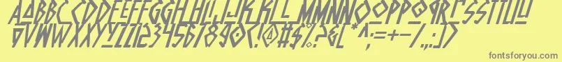NativeAlienItalic Font – Gray Fonts on Yellow Background