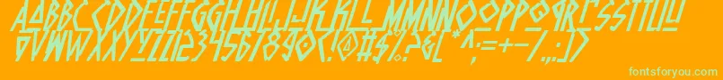 NativeAlienItalic Font – Green Fonts on Orange Background