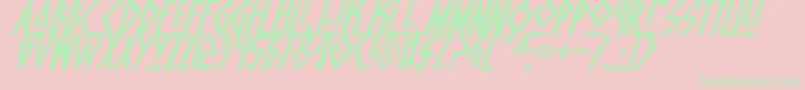 NativeAlienItalic-Schriftart – Grüne Schriften auf rosa Hintergrund