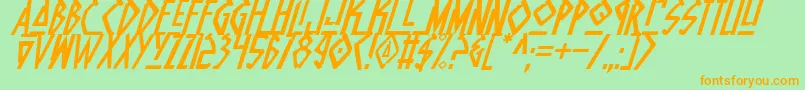 NativeAlienItalic Font – Orange Fonts on Green Background