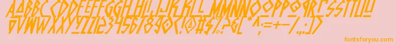 NativeAlienItalic Font – Orange Fonts on Pink Background