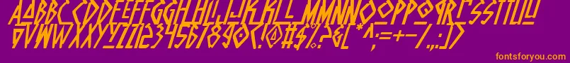 NativeAlienItalic Font – Orange Fonts on Purple Background