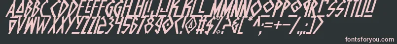 フォントNativeAlienItalic – 黒い背景にピンクのフォント