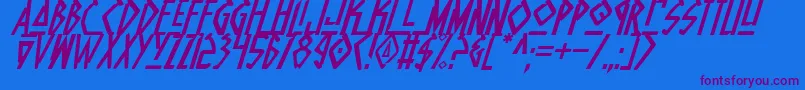 NativeAlienItalic Font – Purple Fonts on Blue Background