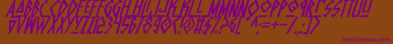 NativeAlienItalic Font – Purple Fonts on Brown Background