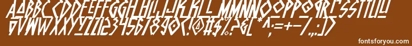 Шрифт NativeAlienItalic – белые шрифты на коричневом фоне