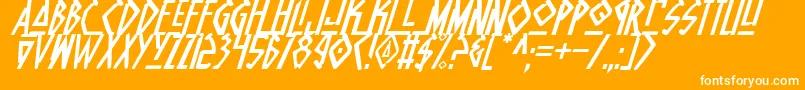 NativeAlienItalic Font – White Fonts on Orange Background