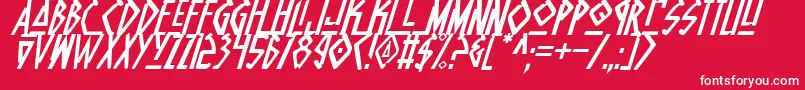 NativeAlienItalic Font – White Fonts on Red Background