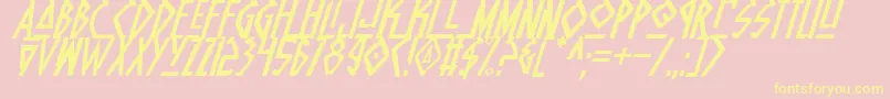 NativeAlienItalic Font – Yellow Fonts on Pink Background
