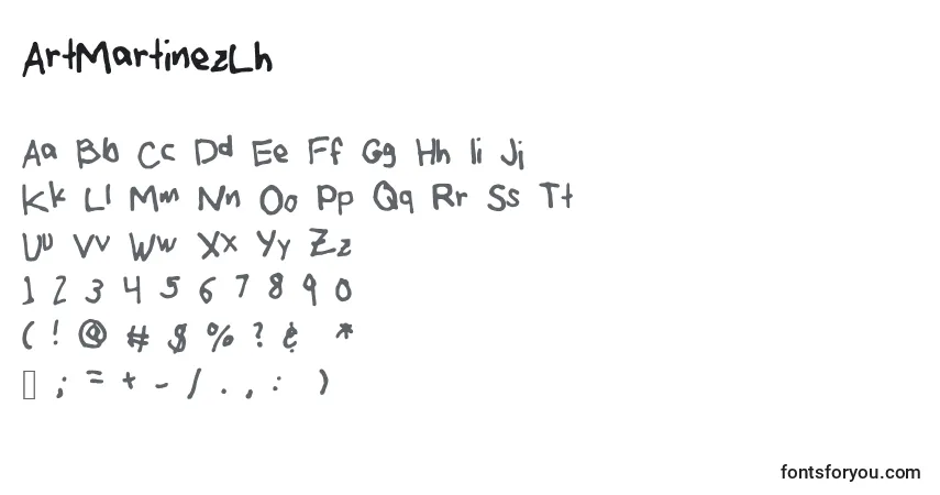 Schriftart ArtMartinezLh – Alphabet, Zahlen, spezielle Symbole