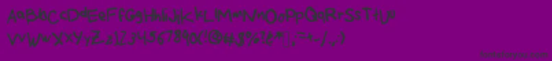 ArtMartinezLh-fontti – mustat fontit violetilla taustalla