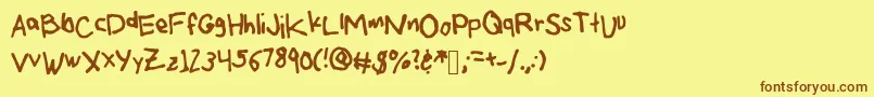 Police ArtMartinezLh – polices brunes sur fond jaune