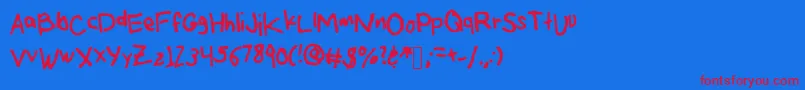 ArtMartinezLh Font – Red Fonts on Blue Background